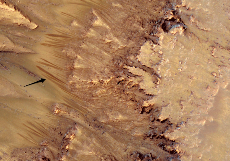 Illustration for article titled Scientists find evidence of liquid water on the surface of Mars